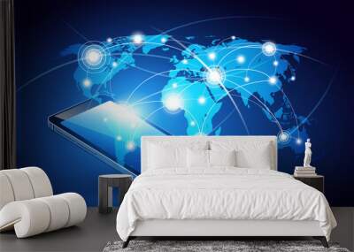 Mobile Phone Communication. Vector Wall mural