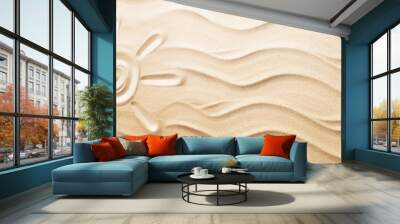 sun on sand on beach holiday background Wall mural