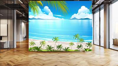 Tropical island. Vector Wall mural