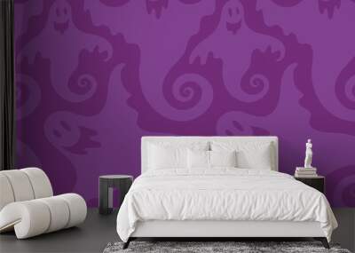 Halloween spooky ghost seamless repeat vector pattern Wall mural