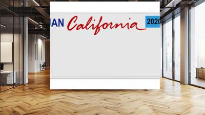 california new car digital registration plate vector Wall mural