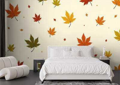 Autumn leaves pattern Wall mural