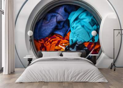 Washing machine with color clothes Wall mural