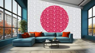 3d illustration of japan country flag in wave pattern stlye Wall mural