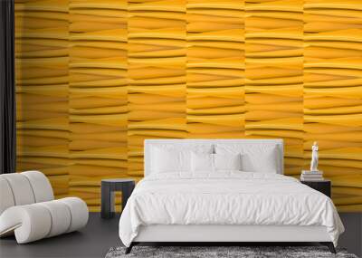 3d rendering.  seamless yellow design art tiles wall roof background. Wall mural