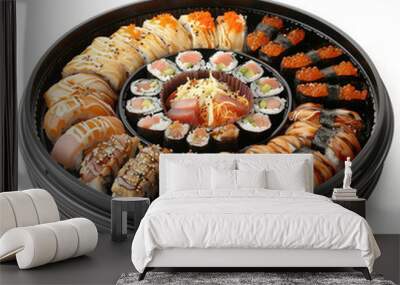 Sushi set isolated on white background. Wall mural