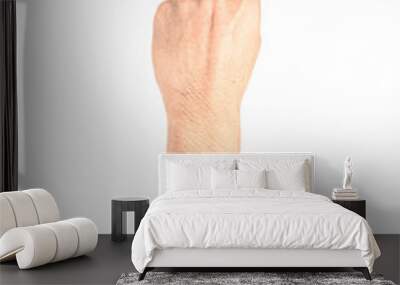 Hand show finger number one isolated on white background with clipping path. Wall mural