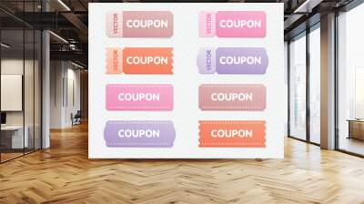 cute pastel 3d illustration vector coupon graphic element collection Wall mural