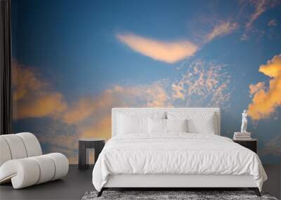 image of clear sky with white clouds on day time for background Wall mural