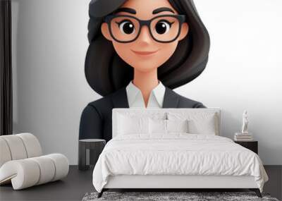 Business woman in a 3d cartoon style. Wall mural