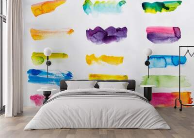 Close up of abstract hand painting  on white paper background,Creative Design Templates. Wall mural