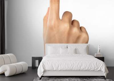 Hand pointing at screen on background. PNG format file. Wall mural