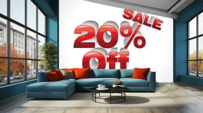 abstract 20 percent off 3d text Wall mural