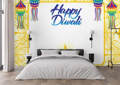 artistic creative diwali frame background Wall mural