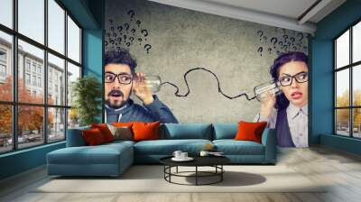 man and woman having troubled communication Wall mural