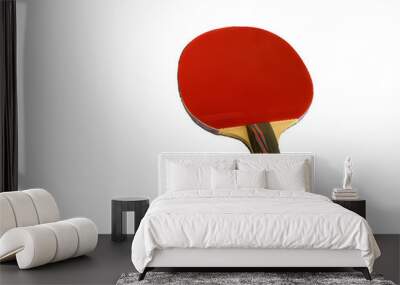 Table tennis red colour bat isolated on white background  Wall mural