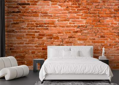 brick wall ted background texture old brown bricks house stone construction Wall mural