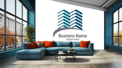 Building logo icon illustration Wall mural