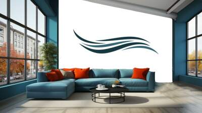 Water wave logo illustration Wall mural