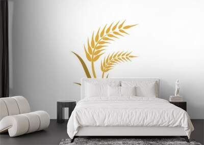 Wheat logo icon illustration Wall mural