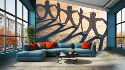 Human Chain Paper Wall mural