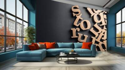 Story Wood Letters Wall mural