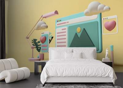 Business concept ,  Interface symbols. Cloud computing Wall mural