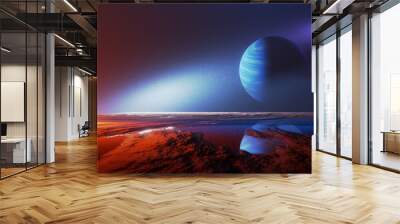 Universe and space ,exploration of the the Planet's Surface. Star gate , Universe Concept. 3d render Wall mural