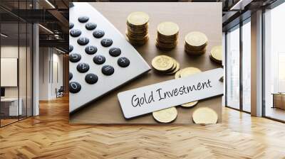 Note written: Gold investment, financial concept. Wall mural