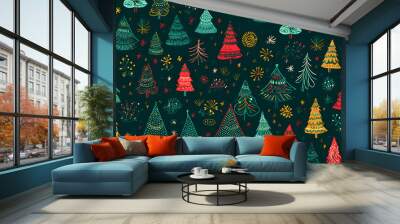 christmas seamless background Wall mural