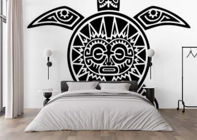 polynesian turtle tattoo. vector tattoo design inspired by tahitian and marquesan art. Wall mural