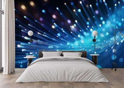 Fiber optics, abstract & blur background Wall mural