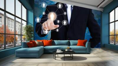 pressing modern social buttons Wall mural