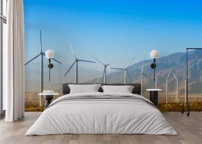 Windmills with Mountains Wall mural