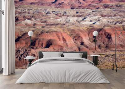 Landscape view of the beautifully colorful mounds in Petrified Forest National Park (Arizona). Wall mural