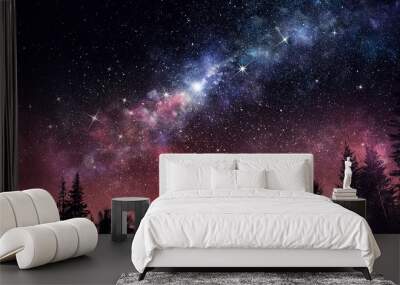 Stary clear night sky. Mixed media Wall mural