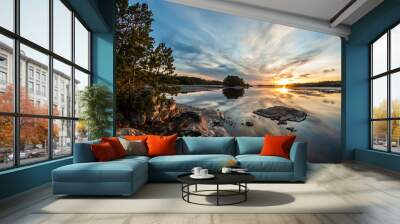 Sunset in Voyageurs National Park in Minnesota Wall mural