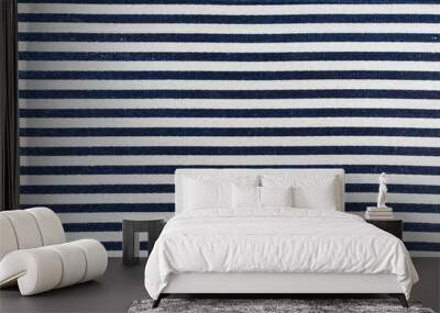 closeup of navy blue and white striped textile Wall mural