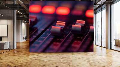 Volume control of the soundboard in red light Wall mural