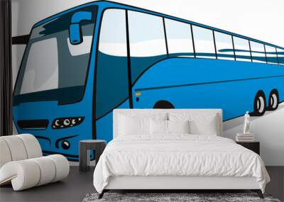 Blue coach bus Wall mural