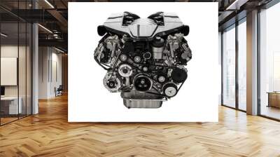 Car engine. Concept of modern car engine isolated on transparent background. Wall mural