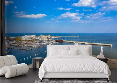 Aerial landscape of the beach at Baltic Sea in Gdynia, Poland. Wall mural