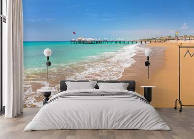 Beautiful beach scenery on Turkish Riviera near Side Wall mural