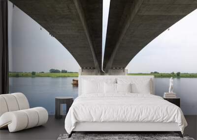 Highway viaduct over Vistula river in Poland Wall mural