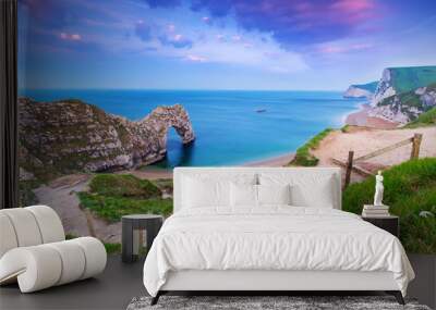 Jurassic Coast of Dorset with Durdle Door at sunrise , UK Wall mural