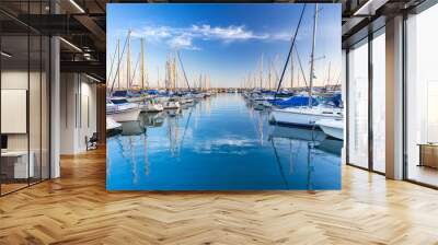 Marina with yachts in Puerto de Mogan, a small fishing port on Gran Canaria, Spain. Wall mural