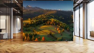 Panorama of the Belianske Tatras at sunrise. Slovakia Wall mural