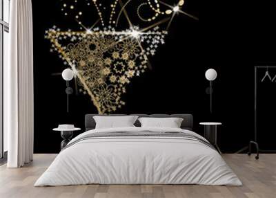 2017 midnight, champaign sparkling gold wineglass  Wall mural