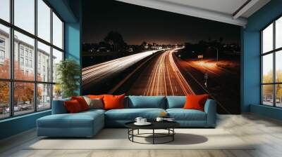 US highway at night Wall mural