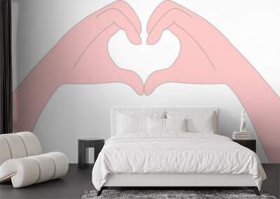 Sign of heart by hand PNG 20 Wall mural